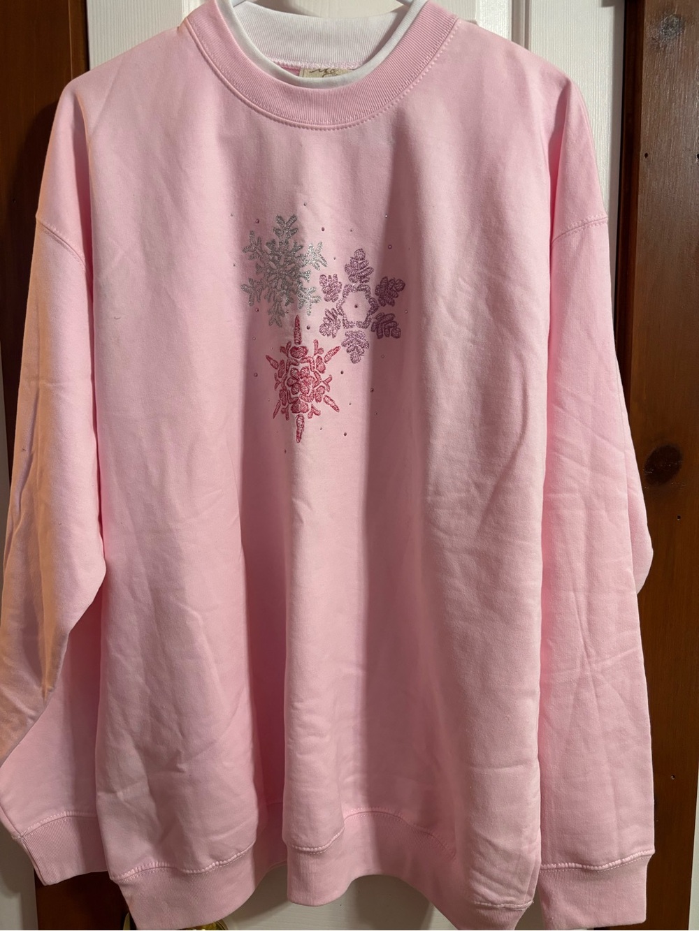 M & C Pink womens Snowflake Sweatshirt from Kohls